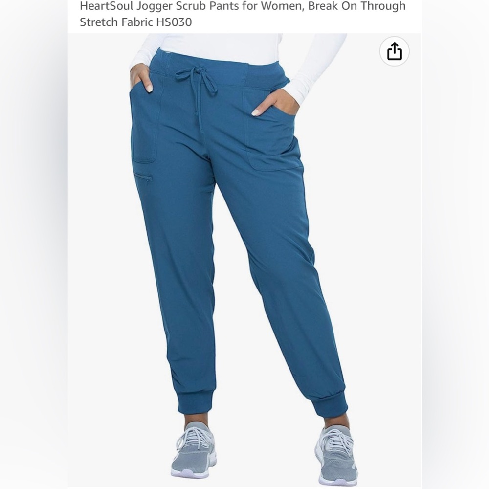 HeartSoul Caribbean blue scrub pant joggers